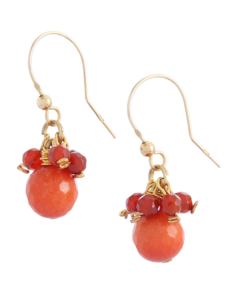 Red Jade Hook Earrings