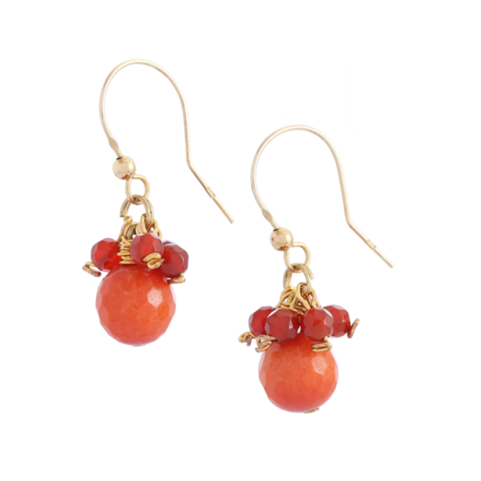Red Jade Hook Earrings