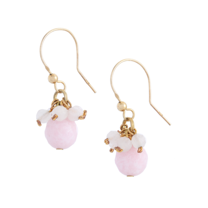 Pink Jade Hook Earrings